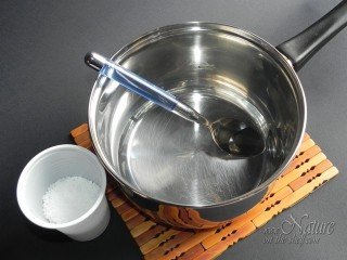 Weighed sodium hydroxide and distilled water
